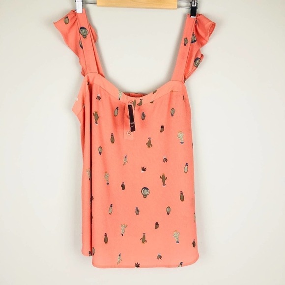 NWT Torrid Cactus Print Ruffled Tank Top - Picture 1 of 10